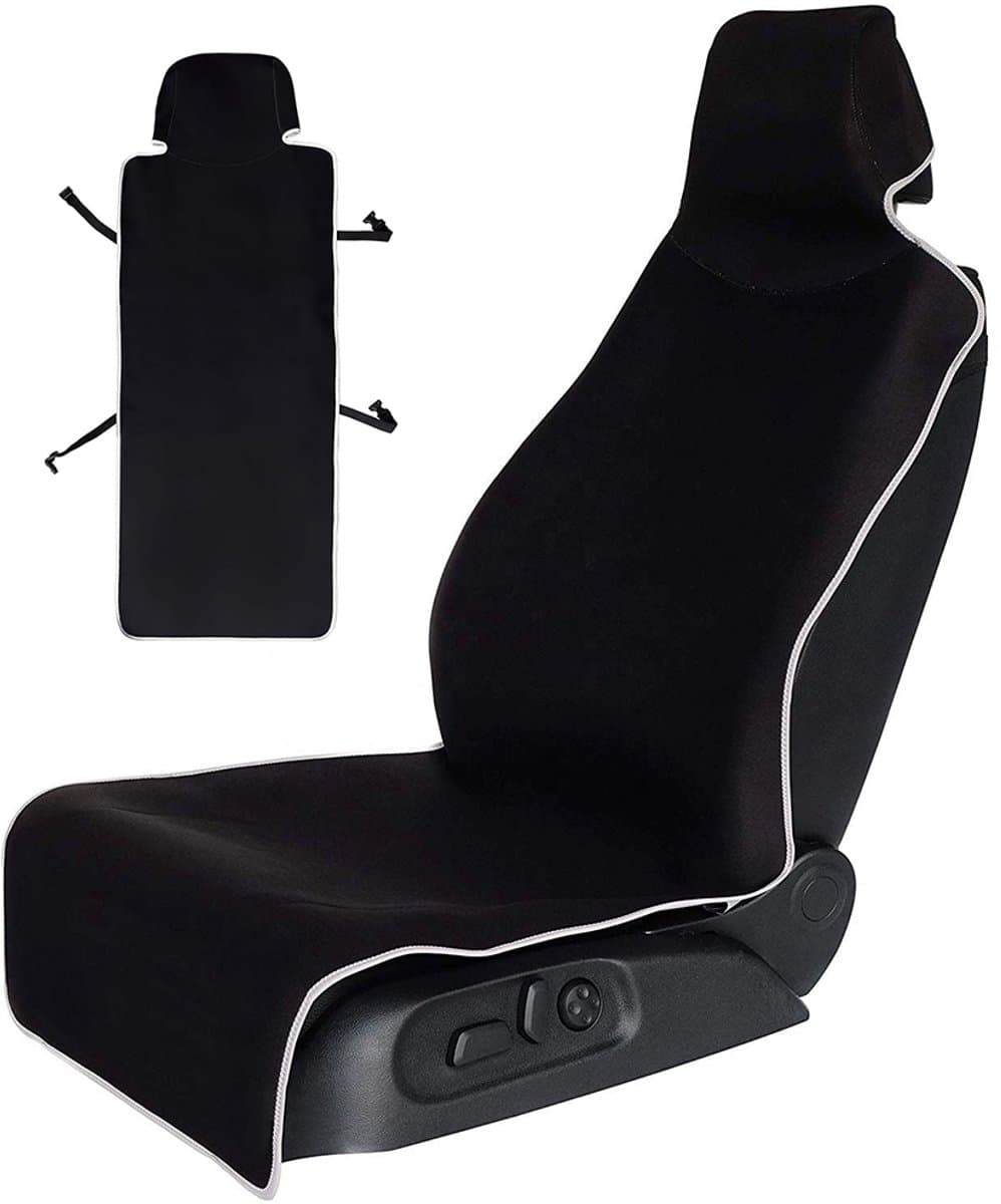 Autostoelhoezen - 145x54cm - Stoelhoezen – Extra dik neopreen - Beschermt autostoelen - Geschikt voor kinderzitjes - Zitkussen voor huisdieren - Alle seizoenen - Antislip - Stofwerend - Waterdicht - Vlekwerend - Zwart