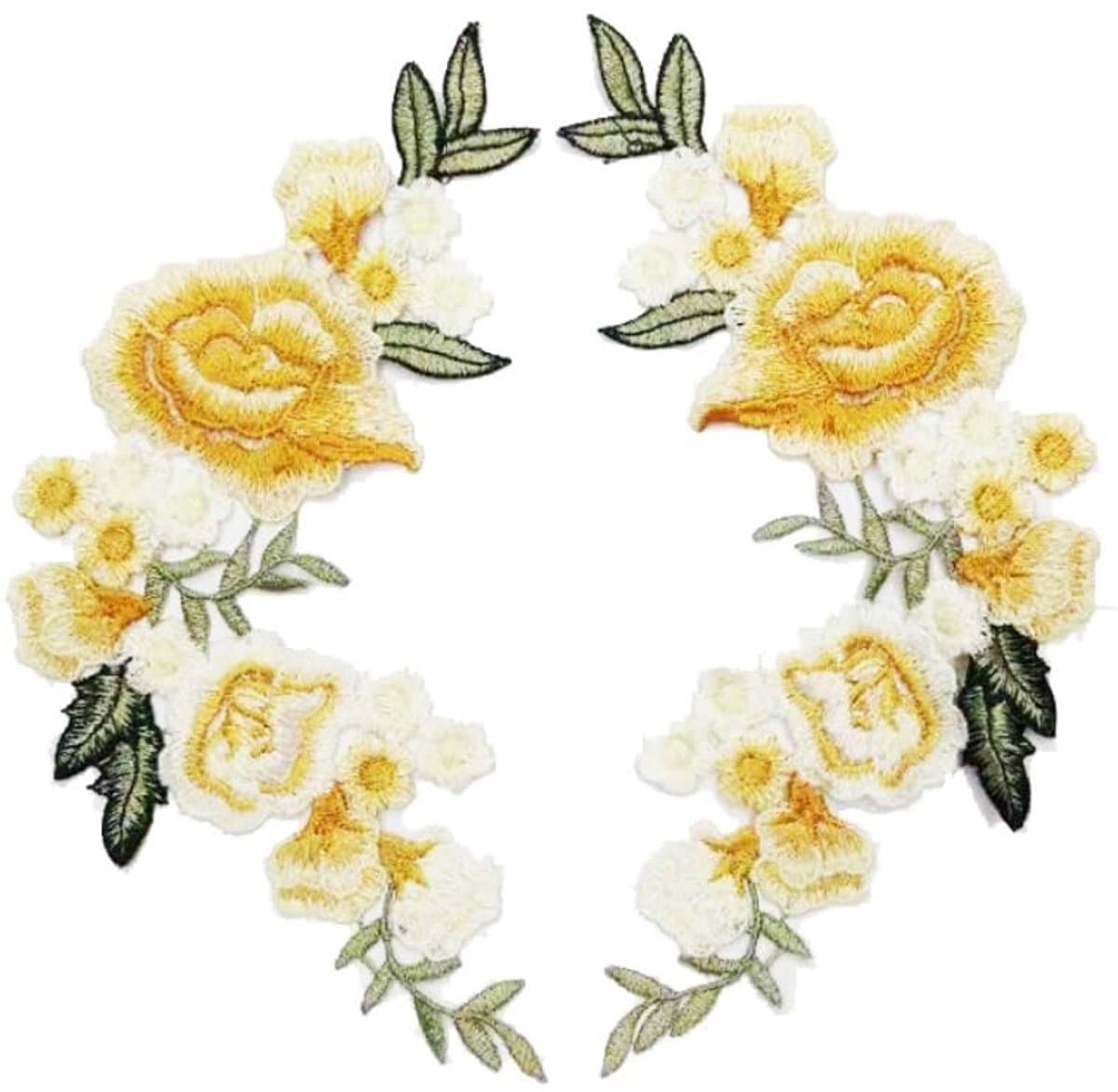 Dailygoods- Bloemenpatches 2 Paar - Geborduurd/Kanten Applicaties - Decoratieve Afwerking - Voor Kleding/Handtassen - Polyester Materiaal - Prachtig Ontwerp - Textielpatches