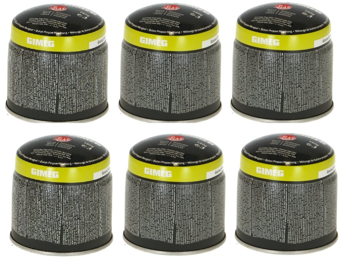 Gimeg Prik Gascartouche 190gr - Set van 6 - Mengsel van butaan en propaan - Veilig en gebruiksvriendelijk