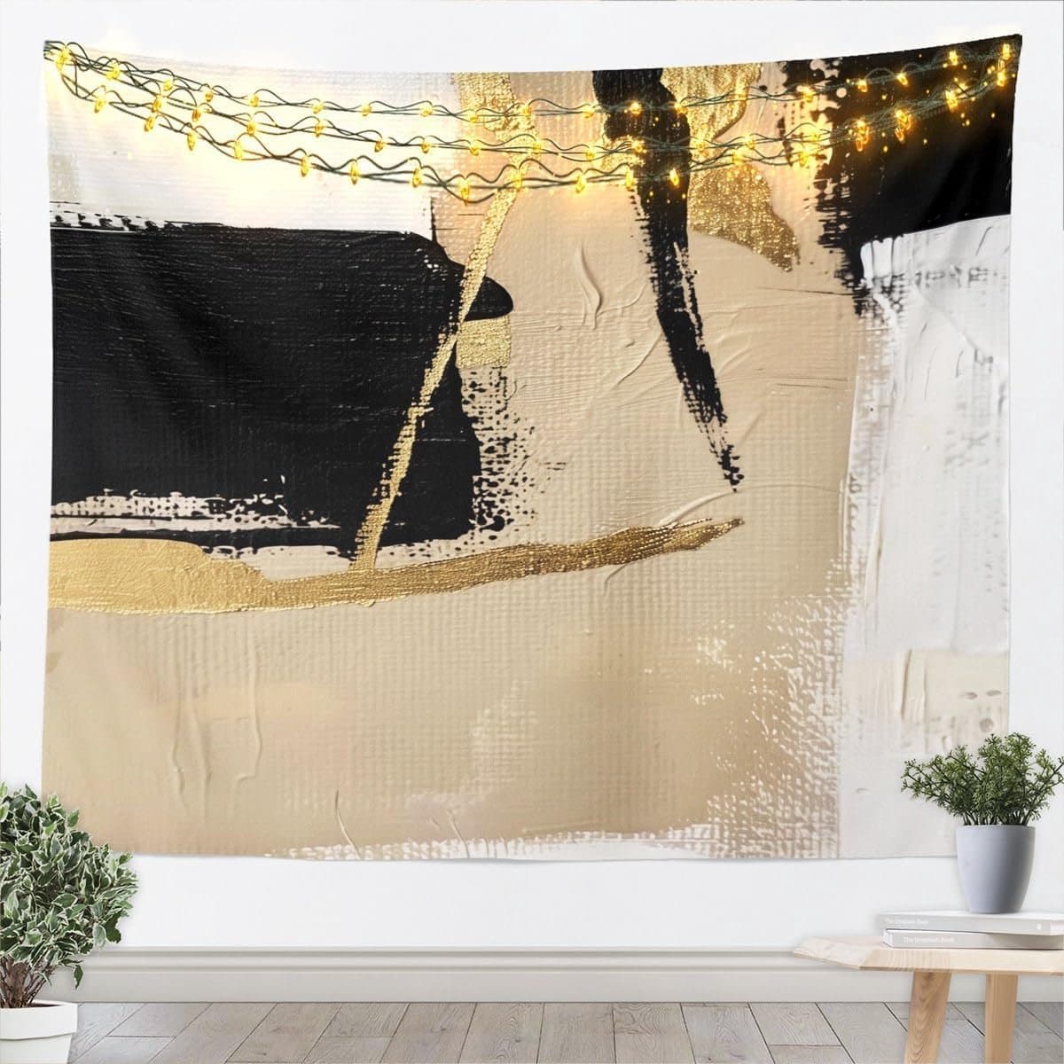 Abstract Wandkleed - Muurdecoratie Stof - Ruimte Verfraaien - 3D Print Techniek - 180x200 cm - Aquarel