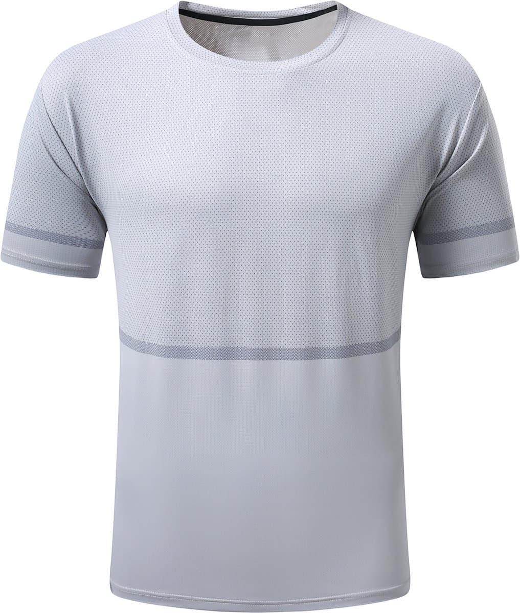 YOUTHUP Heren Casual Tweekleurig Kort T-Shirt - Ronde Hals Comfort Ademend - S