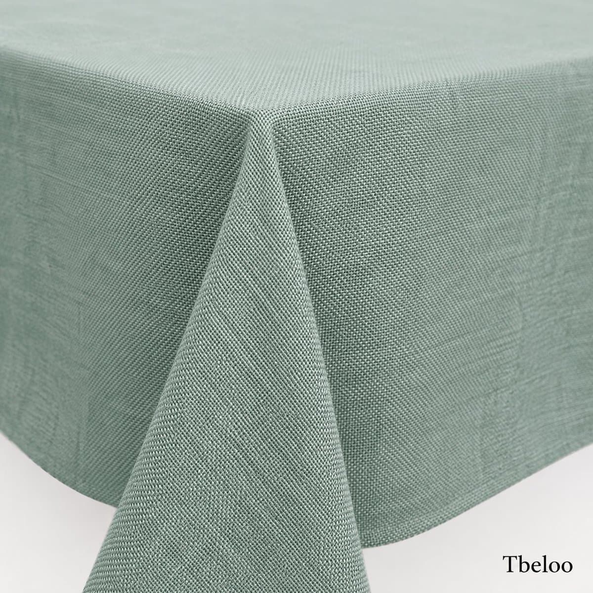 Tbeloo Tafelkleed linnenlook lotuseffect waterafstotend 150 x 200 cm donkergroen