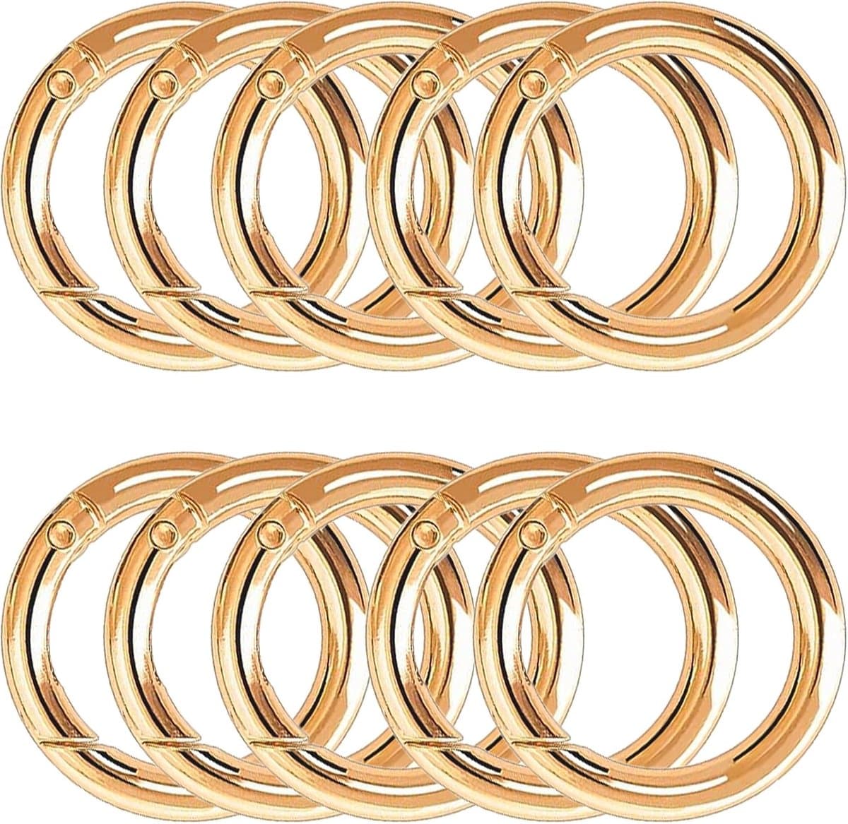 10 stuks ronde karabijnhaken, 49 mm grote ronde karabijnhaken, ronde clip, klikveer, ronde ring, karabijnhaak voor handtas, handtas, sleutelhanger, handwerk