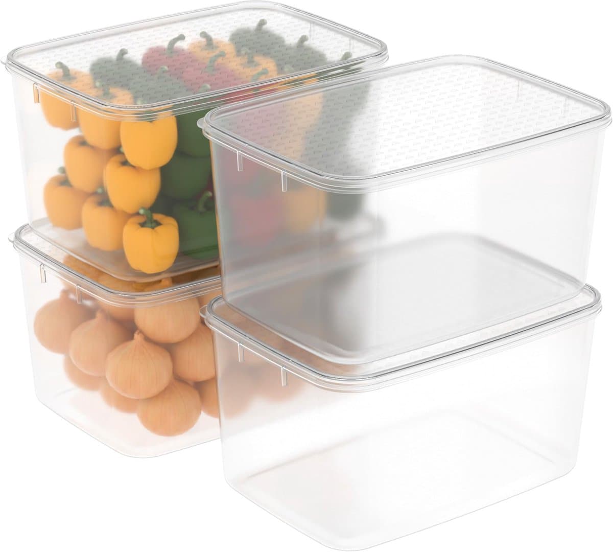 7L x 4 voedselopslagcontainers, magnetron, vriezer en vaatwasmachinebestendig, lunchdozen, koelkast organizer bakken met deksel