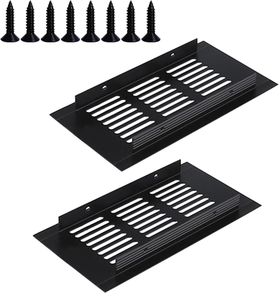 Ventilatierooster Afdekking - Luchtgaten Deksel - Luchtcirculatie Verbeteren - Duurzame Aluminiumlegering - 80mm x 150mm - Zwart