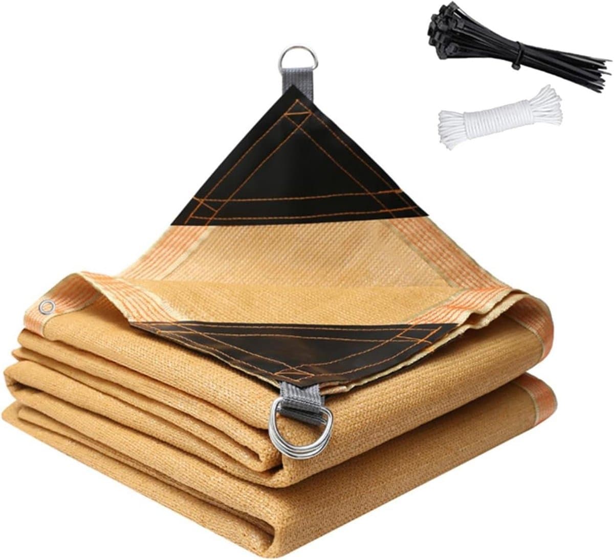 Schaduwnet Beige - Zonnezeil Ademend - Buitenruimte Beschermen - 90% Zonwering HDPE - 3x7m - Beige