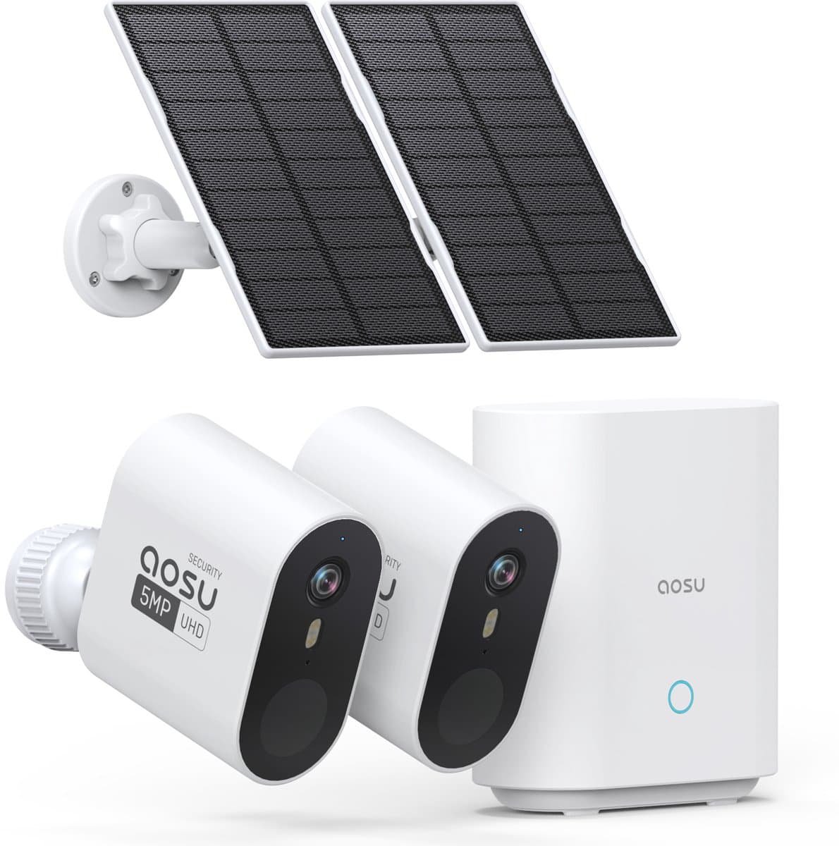 AOSU SolarCam System Max - 2 Beveiligingscamera’s - 2K Resolutie - Zonne-energie - Draadloos - 32GB