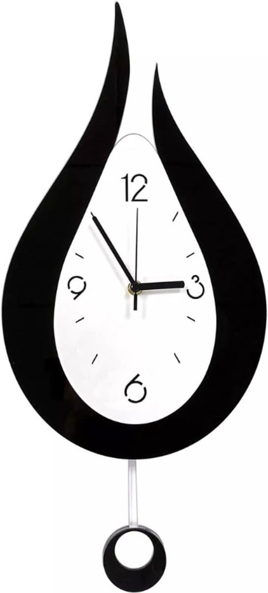 Stille Wandklok - Moderne Creatieve Waterdruppel Penduleklok - Digitale Silent Pendule Wandklok - Voor Slaapkamer Woonkamer Keuken Kantoor Wanddecoratie 54cm