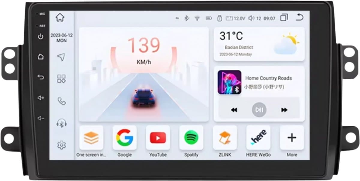 Autoradio met bluetooth - Carplay - Voor Suzuki SX4 en Fiat Sedici (2006-2013) - Geschikt voor Apple en Android - Stereo - Navigatie - Navigatiesysteem auto - 4GB 32GB