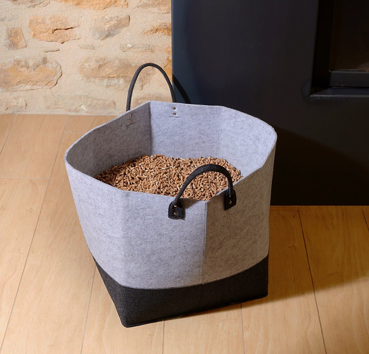 EDA pellet-opbergtas van vilt, 60 liter, grijs/zwart