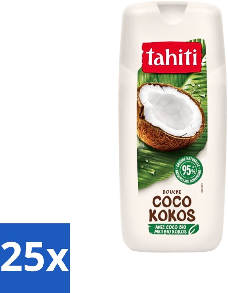 Tahiti - Douchegel - Biologische Kokos - 100% Vegan - 300 ml - Bulkverpakking - 25 stuks