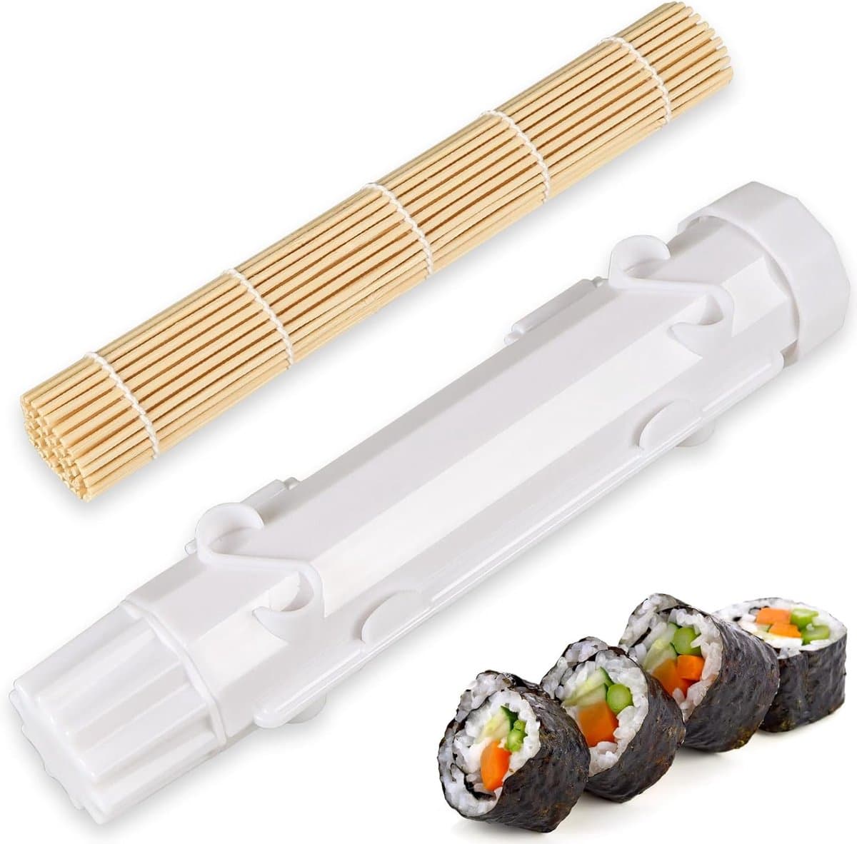 Crrynuo 1 Stuk - Nigiri Vorm - Sushi Maker Kit - Sushi Mal - Gestreepte Sushi En Onigiri Mould - Wit - Huisgebruik DIY - Veilig