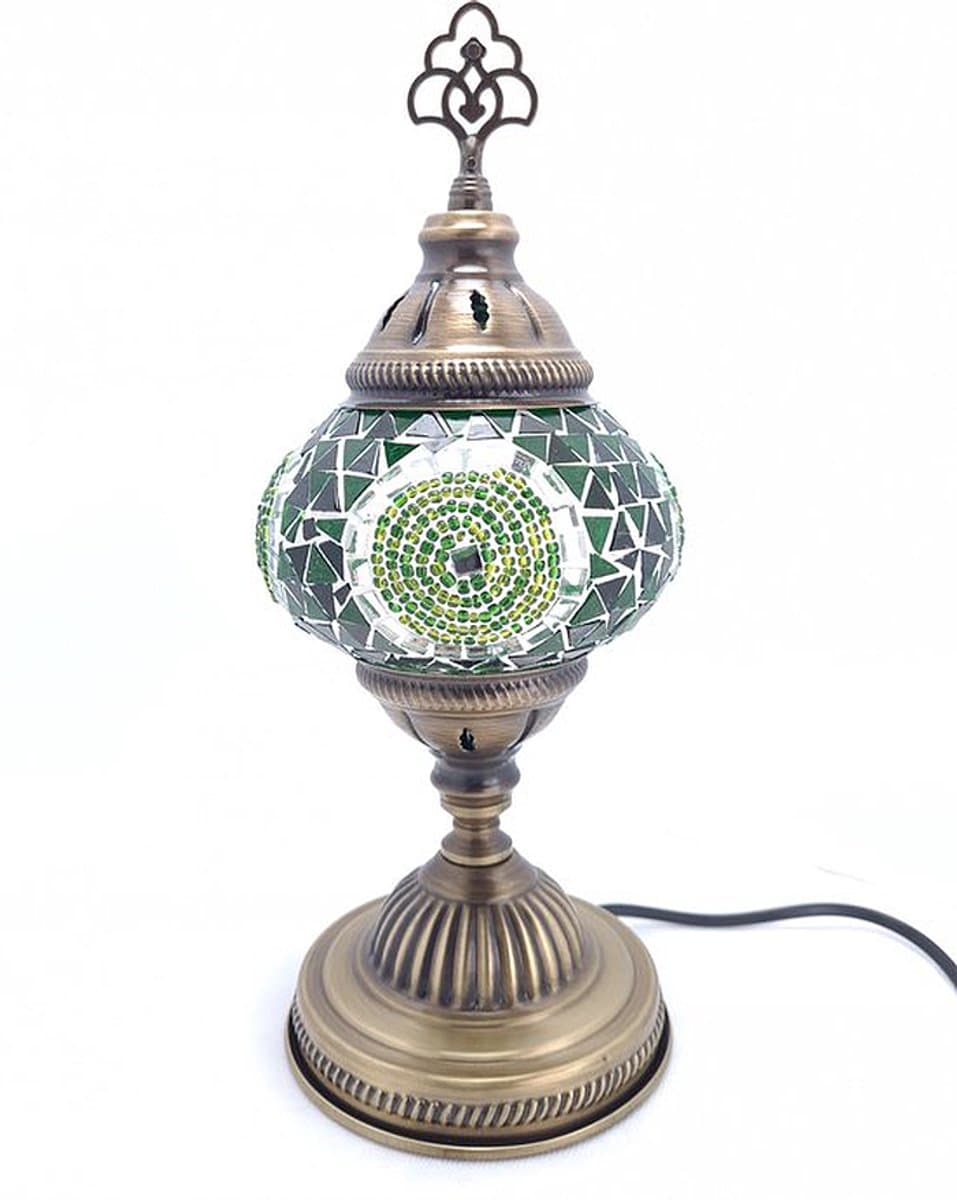 Turkse mozaïeklamp - tafellamp 13 cm - 1 stuk - multicolour met handgemaakt design