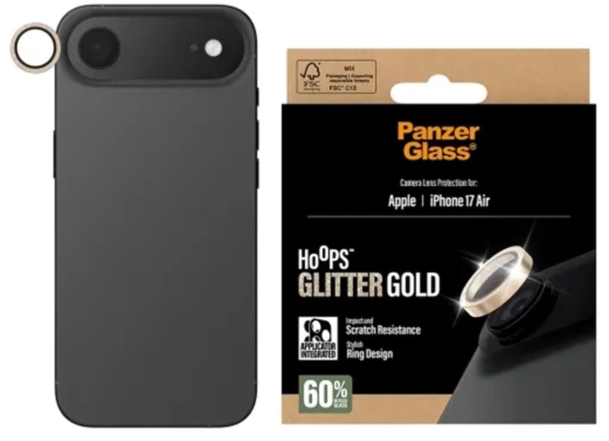PanzerGlass Camera Protector Hoops Optic Rings geschikt voor Apple iPhone Air - Glitter Goud