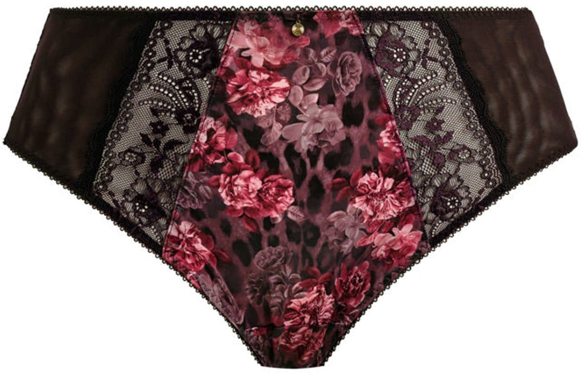 Elomi - Morgan Hoge Slip Dark Romance - maat XL - Zwart/Meerkleurig