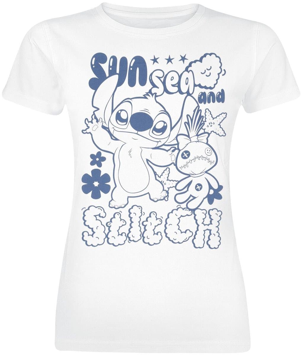 Lilo & Stitch Sun Sea And Stitch Dames T-shirt - wit - XXL