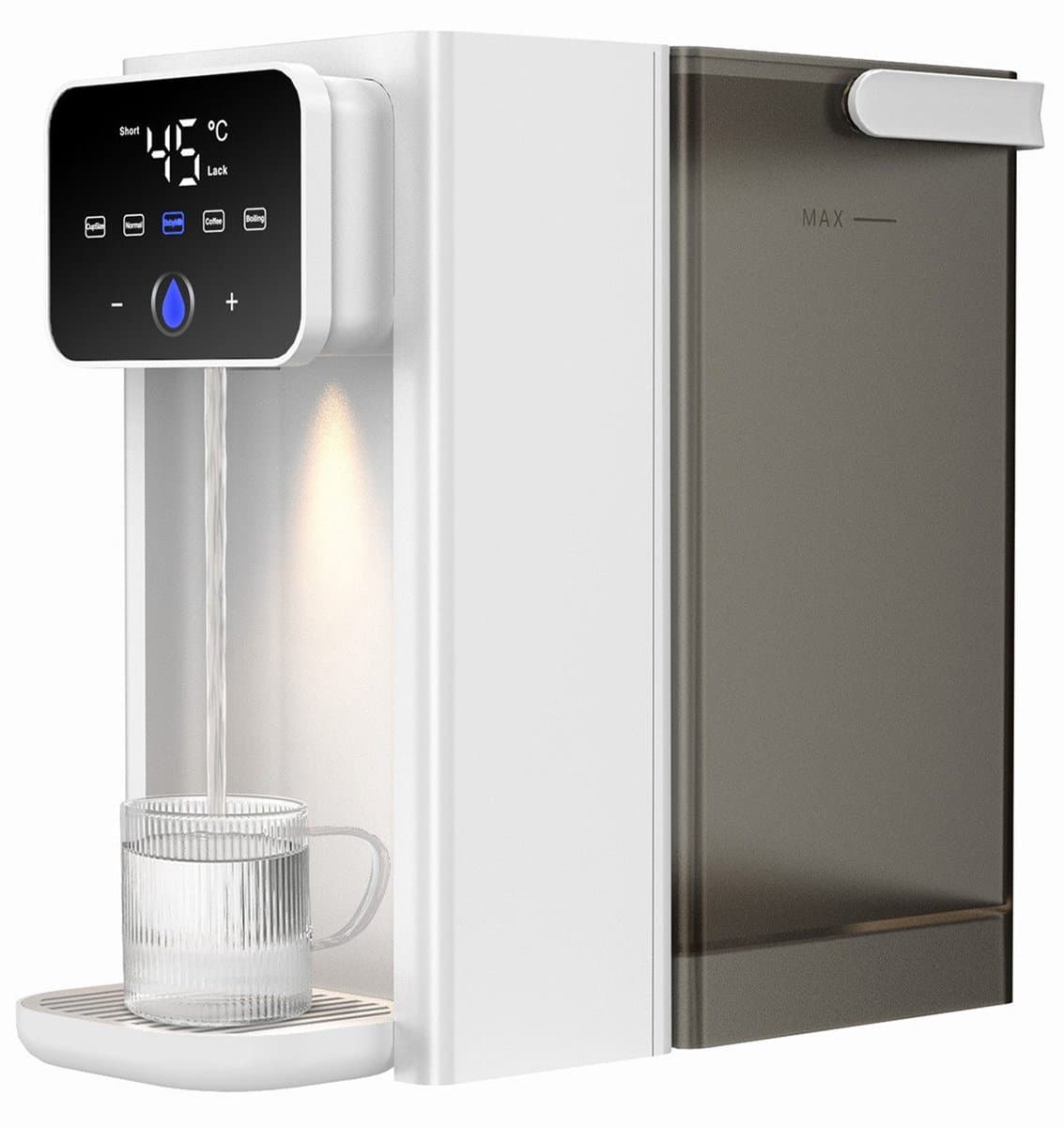 IBETTERTEC - Waterkoker Heetwaterdispenser - Directe Heetwaterdispenser - 3L - Temperatuurniveaus (25-100°C) - Afneembare watertank - Bediening via aanraking - Geheugenfunctie