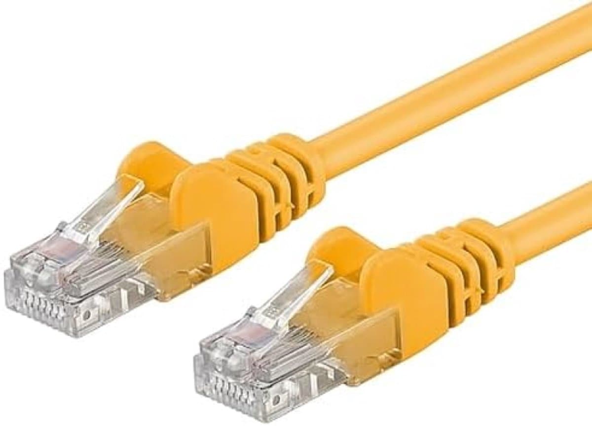 UTP CAT 6 Netwerkkabel – Supersnelle RJ45 Patchkabel 0,5 Meter – 1 Gbit/s Ethernet Kabel voor Snel en Stabiel Internet – Geschikt voor PC, Laptop, Router, Modem, Smart TV, PlayStation & Xbox – 100% Koperen Geleider – Geel
