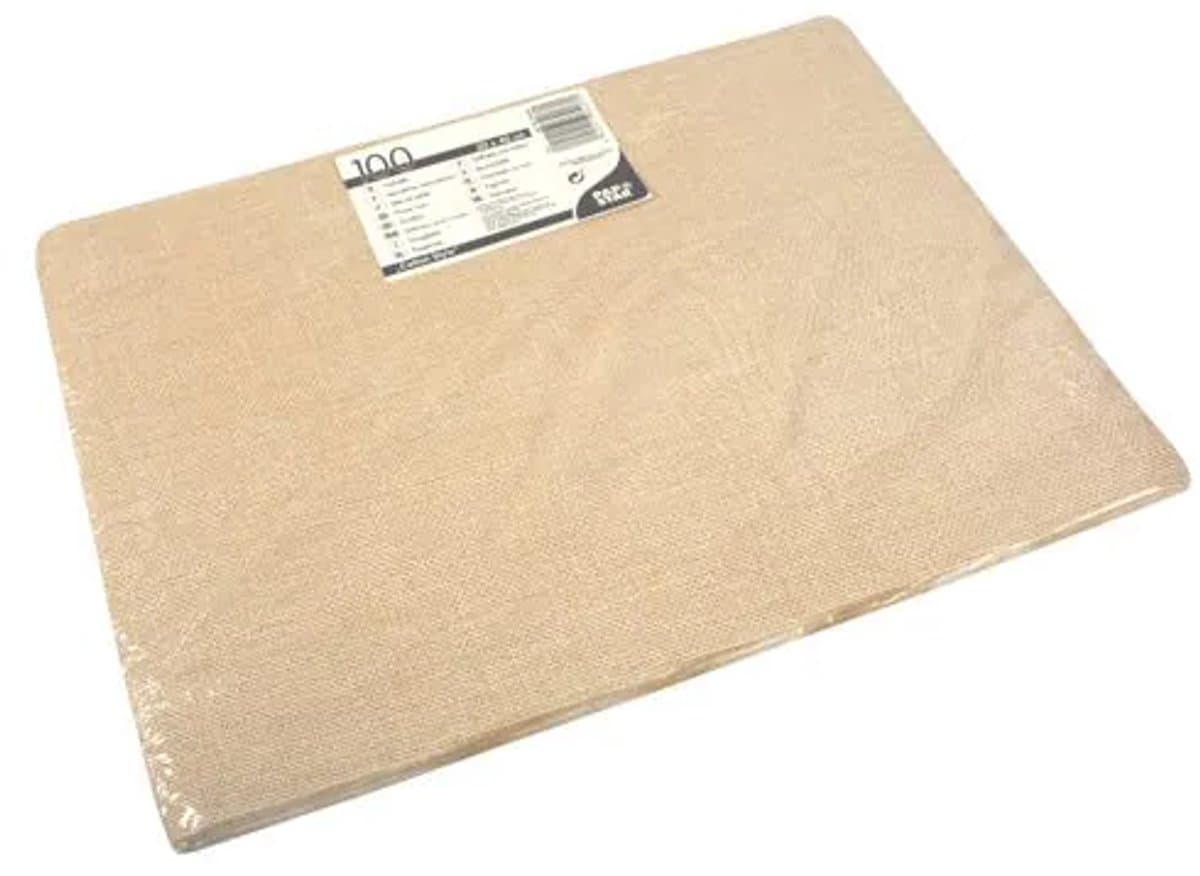 100 Placemats, papier 30 cm x 40 cm zand Cotton Style