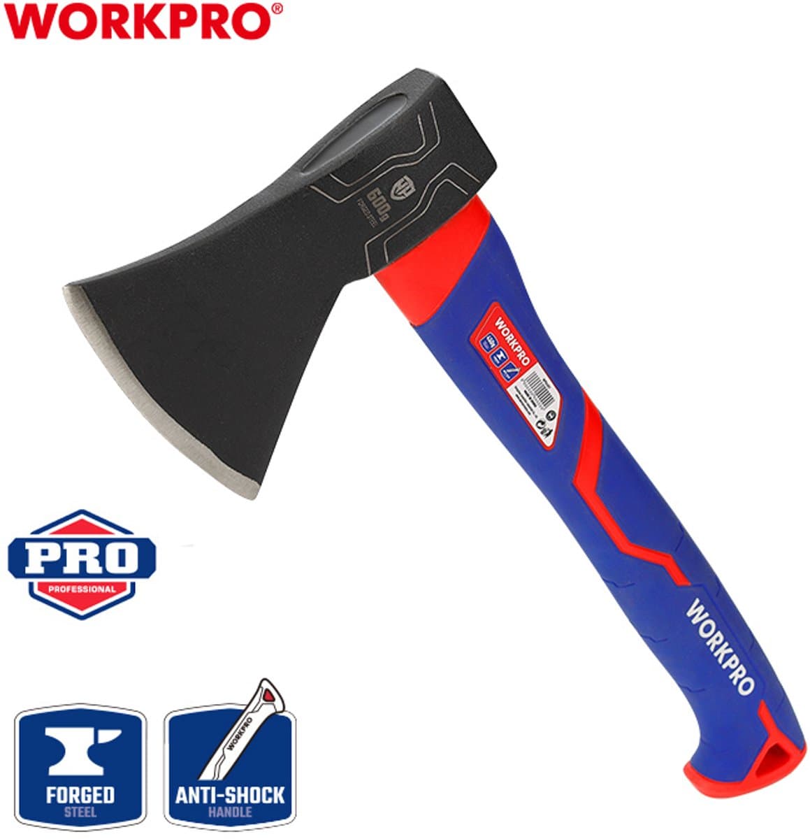 WORKPRO WP241043 Bijl 600 g – Staal en Fiberglass Steel – Professioneel - Noodpakket
