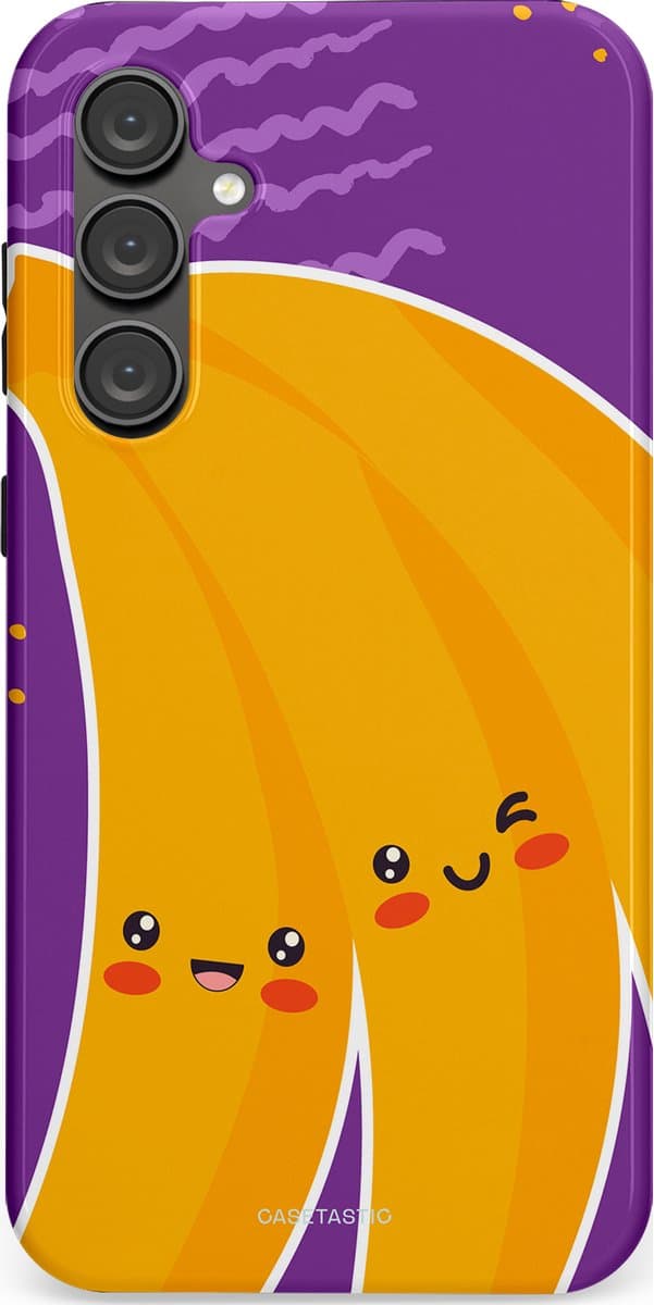 Casetastic Hoesje Geschikt voor Samsung S23 FE - Stijlvolle Beschermende Duo-layer Case - Blije Banaan