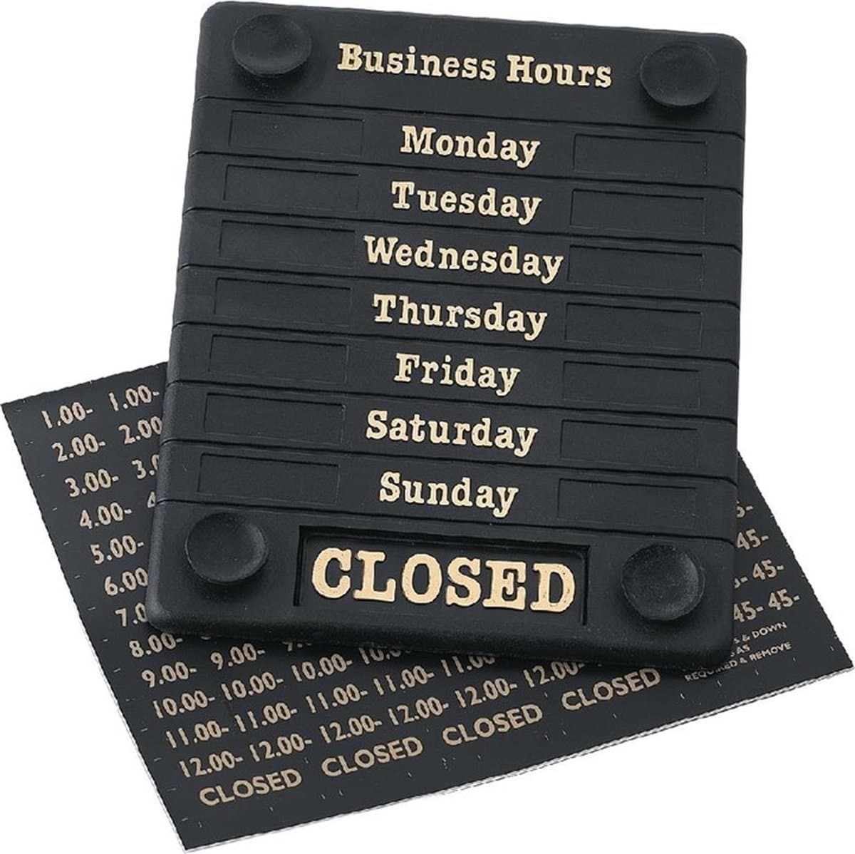 Deurbord Open Closed met openingstijden