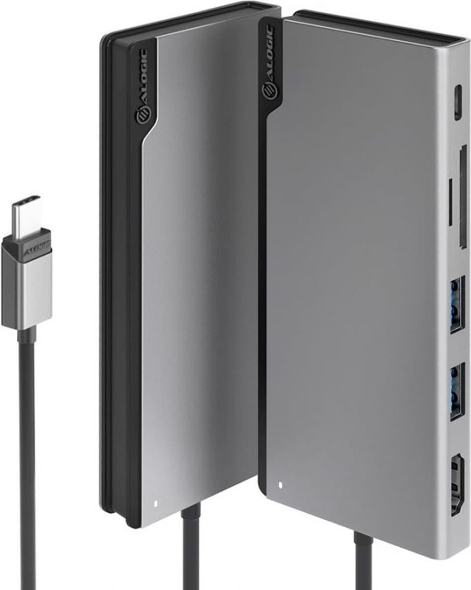 ALOGIC ULDUNIV2-SGR laptop dock & poortreplicator Bedraad USB 3.2 Gen 1 (3.1 Gen 1) Type-C Grijs