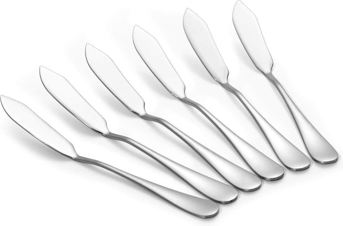 Alheco 6 botermesjes - Smeermessen - Kleine tapas mesjes - RVS - Zilver