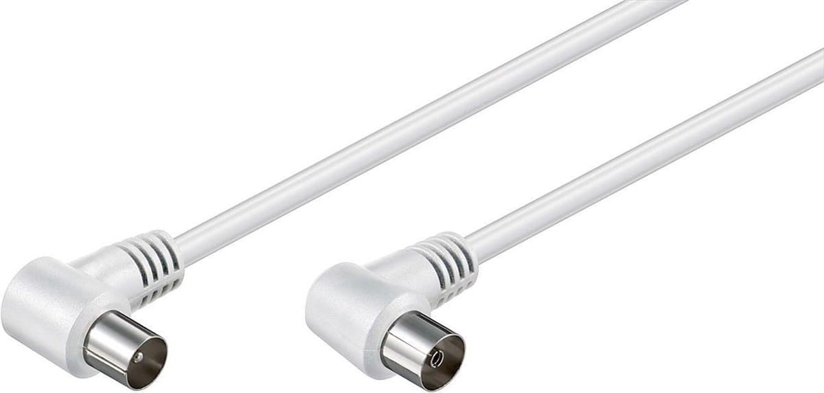 IEC (m) - IEC (v) coaxkabel / haaks - wit - 2,5 meter