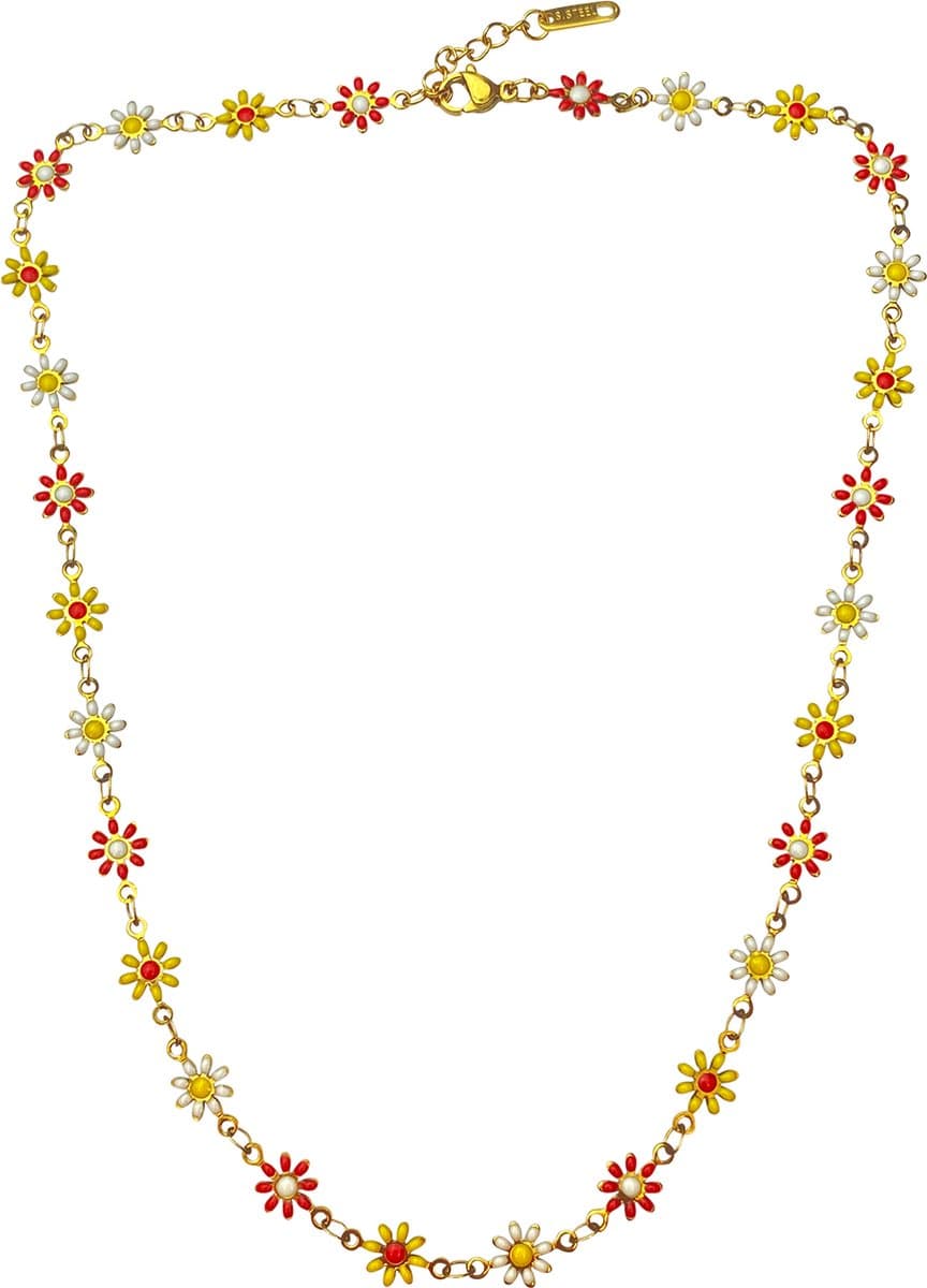 Fjesta© Oeteldonk ketting bloemetjes – Premium RVS – Goud