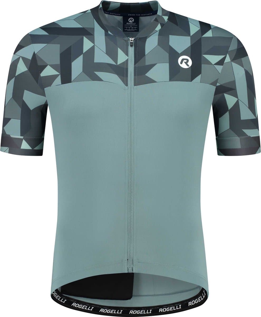 Rogelli Essential Graphic Fietsshirt - Korte Mouwen - Heren - Grijs - Maat 3XL