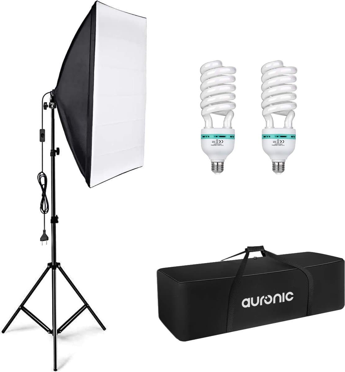 Auronic Studiolamp 50x70cm - Softbox Studiolamp - Fotolamp - Fotografie - Camera Licht - Zwart