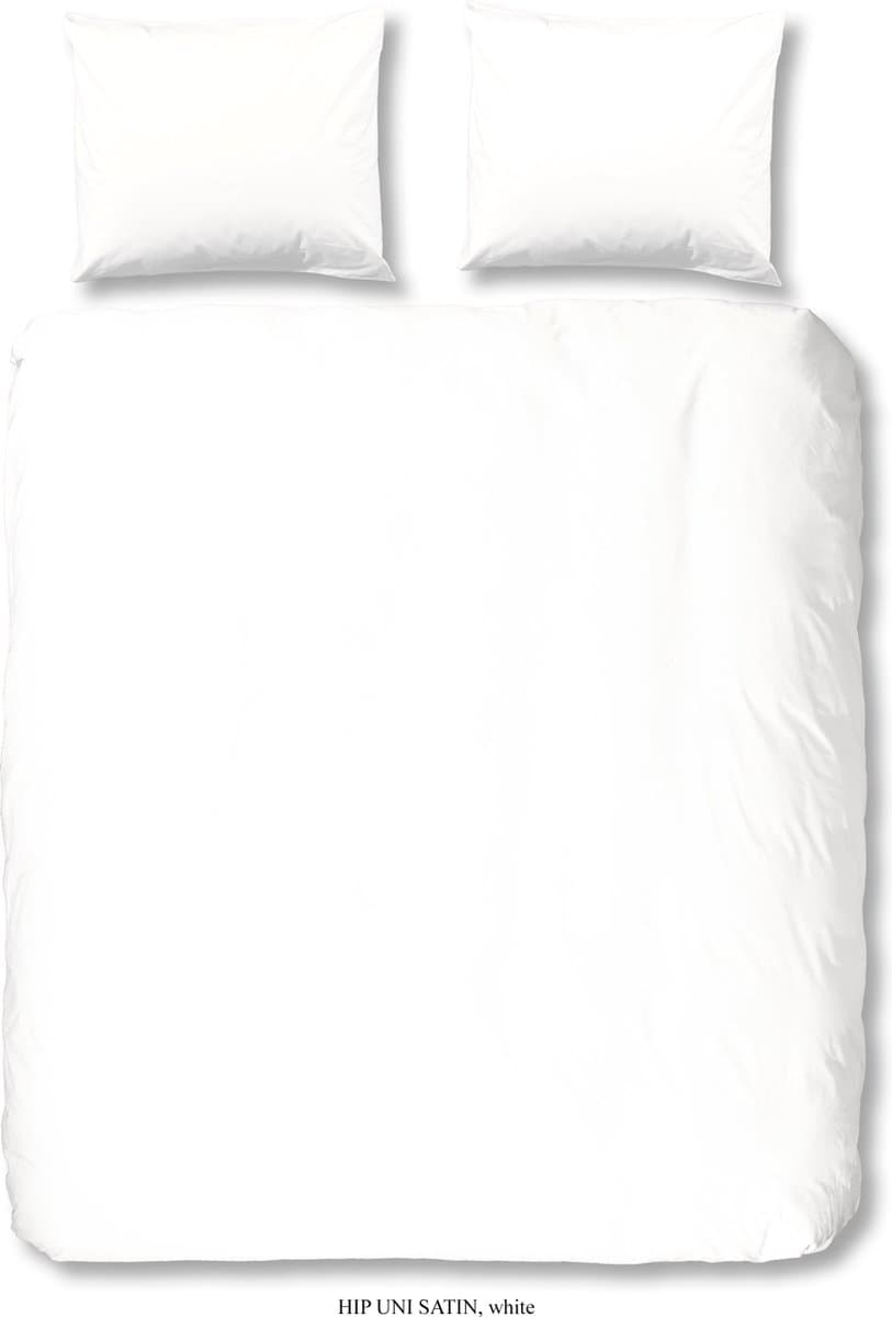 HIP dekbedovertrek effen kleur - Lits jumeaux 240x200/220 cm - Wit - 100% Katoen satijn