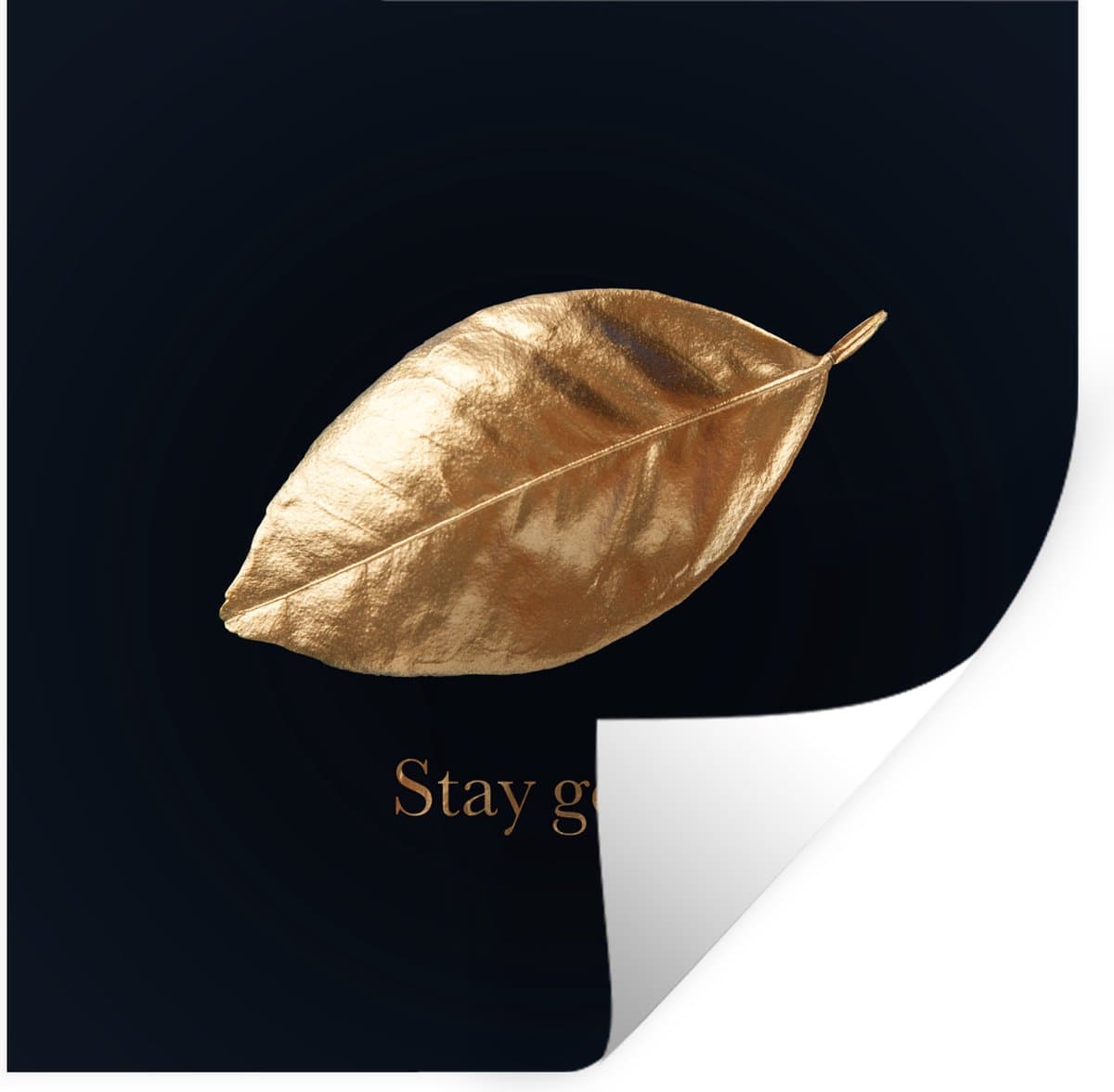 Muurstickers - Sticker Folie - Blad - Gold - Quotes - 30x30 cm - Plakfolie - Muurstickers Kinderkamer - Zelfklevend Behang - Zelfklevend behangpapier - Stickerfolie