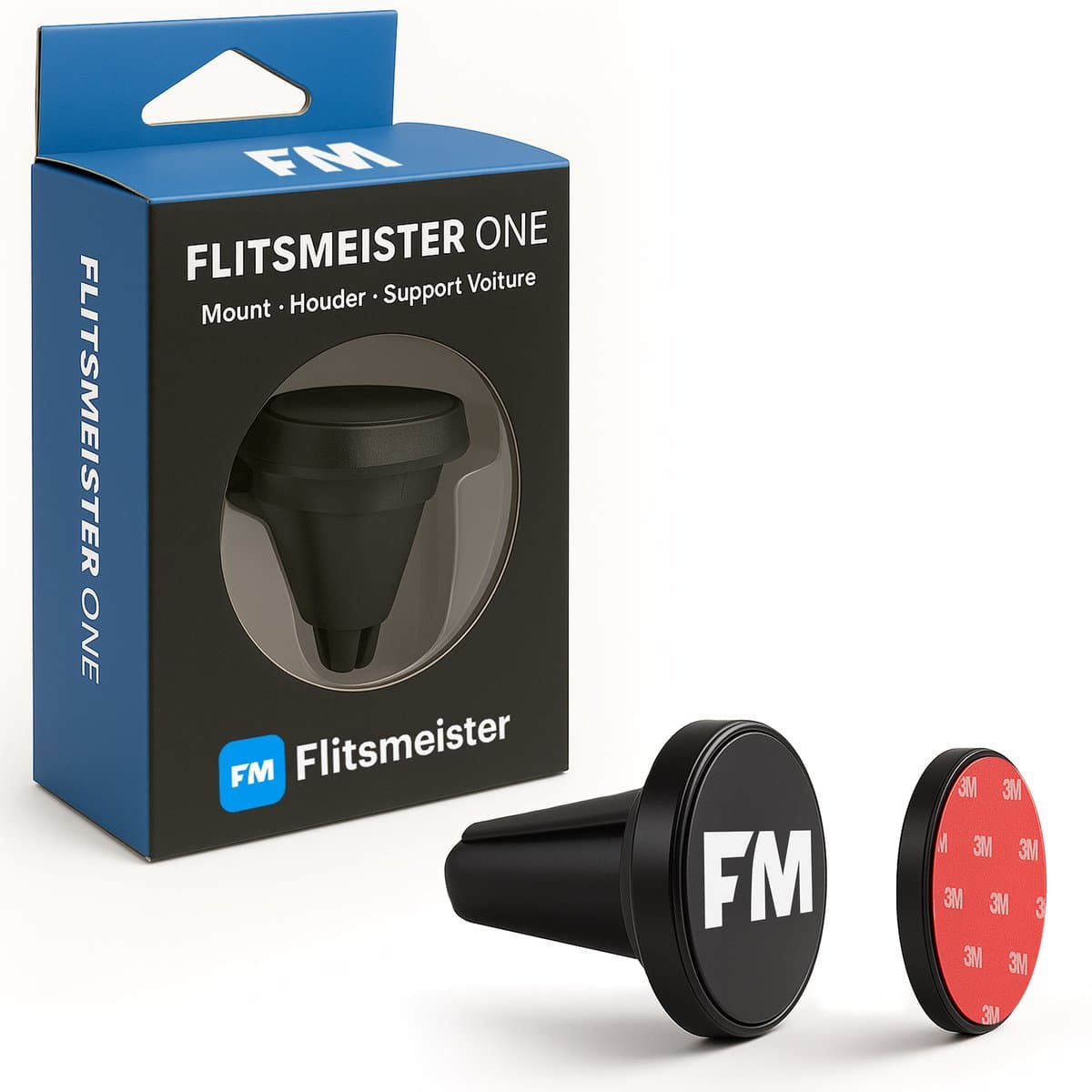 Flitsmeister Magnetische Houder voor Auto Ventilatierooster – Speciaal voor Flitsmeister ONE – Ook te Gebruiken als Telefoonhouder – Met Sterke 3M Magneetstrip