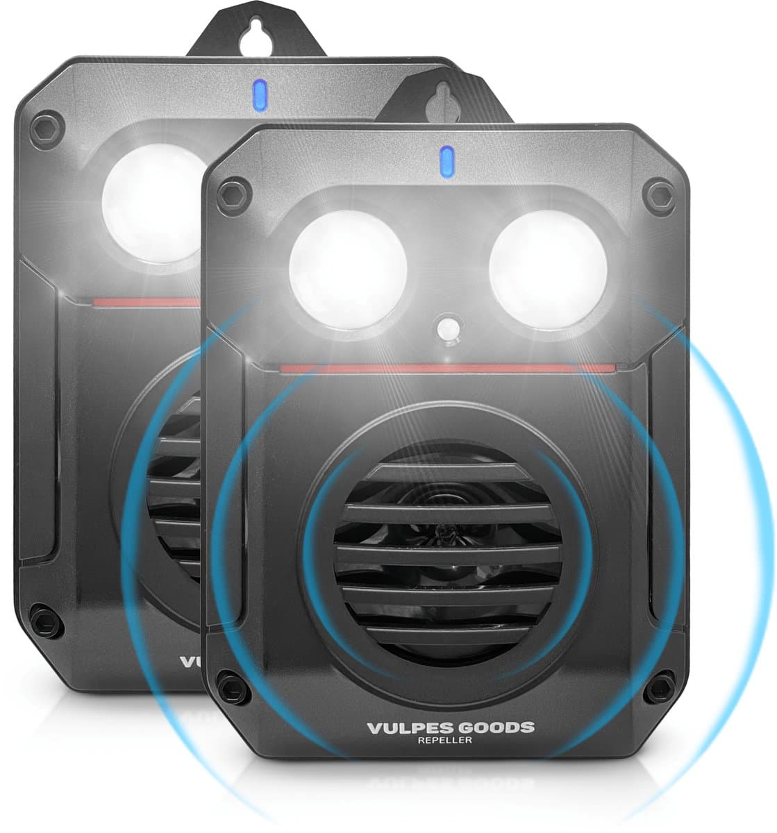 Vulpes Goods® Verjager Marterverjager PRO V3 – Ongedierteverjager - Steenmarter Verjager voor Outdoor Gebruik - 100% Waterdicht - Draadloos & Oplaadbaar - 2 Stuks