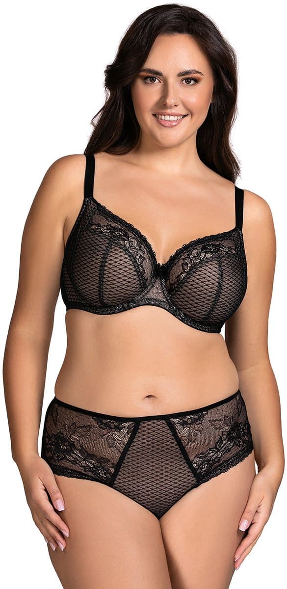 Vivisence Vrouwenbeha Met Beugel Bloemen Kant En Verstelbare Bandjes Elegante En Comfortabele Beha Voor Optimale Ondersteuning En Vrouwelijke Uitstraling Perfect Voor Dagelijks Dragen, Zwart,85E