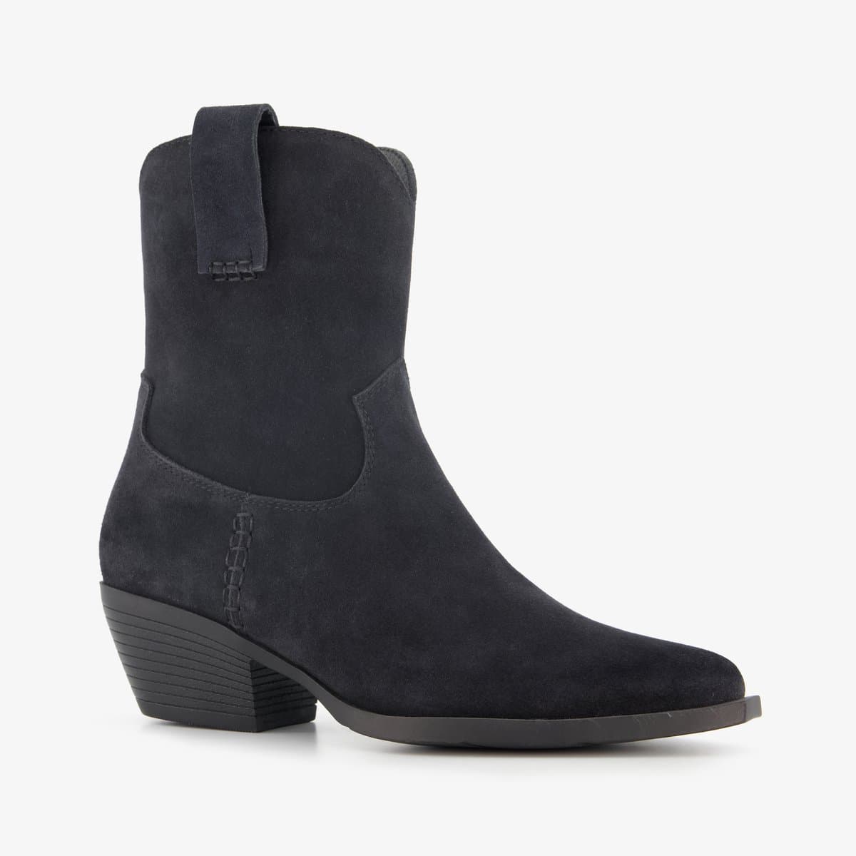 Harper suede dames cowboy western laarzen zwart - Maat 40 - Echt leer