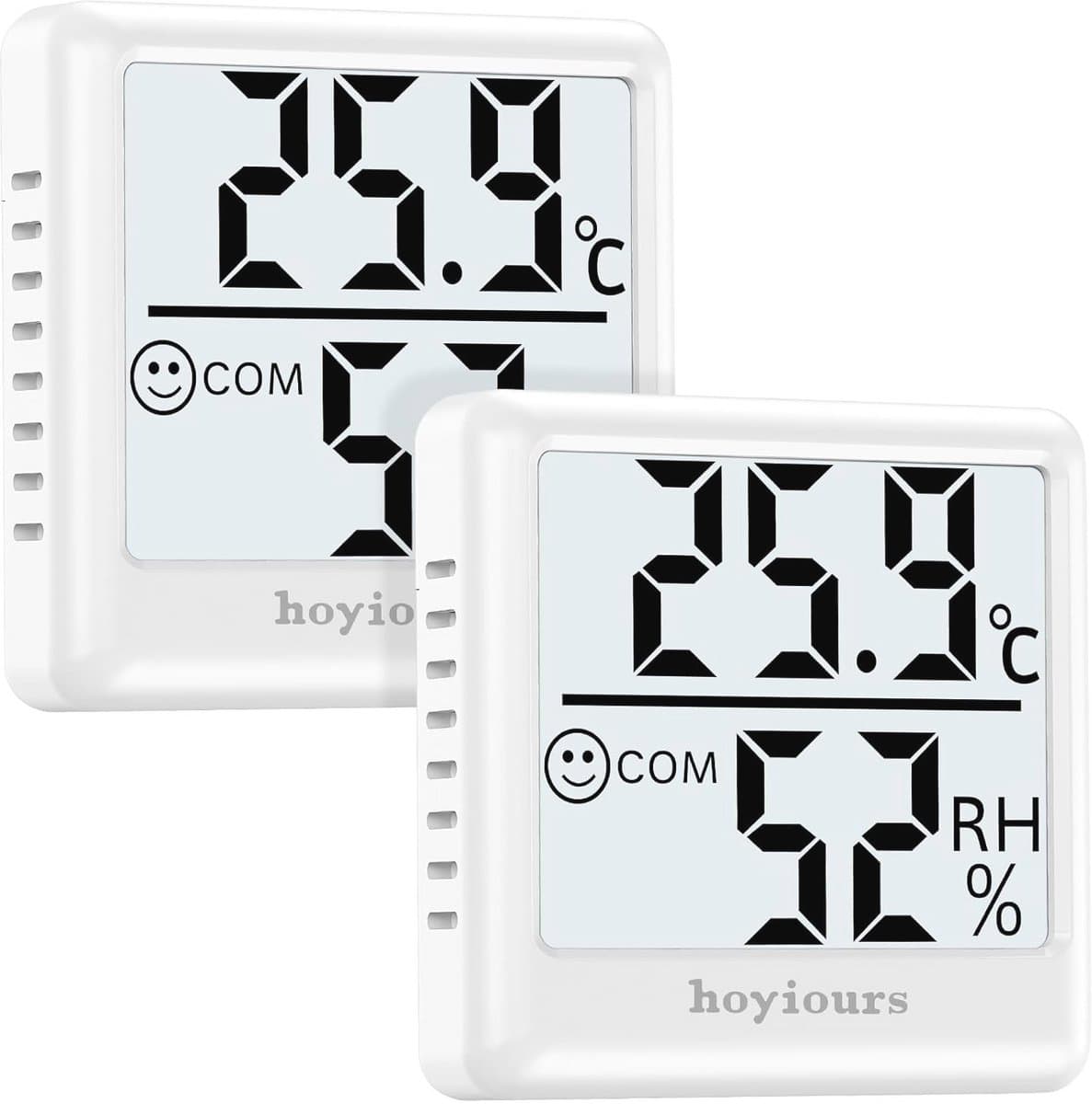 Digitale Thermometer Hygrometer voor Binnen - Mini Luchtvochtigheidsmonitor met Groot LCD-Scherm en Snelle Refresh