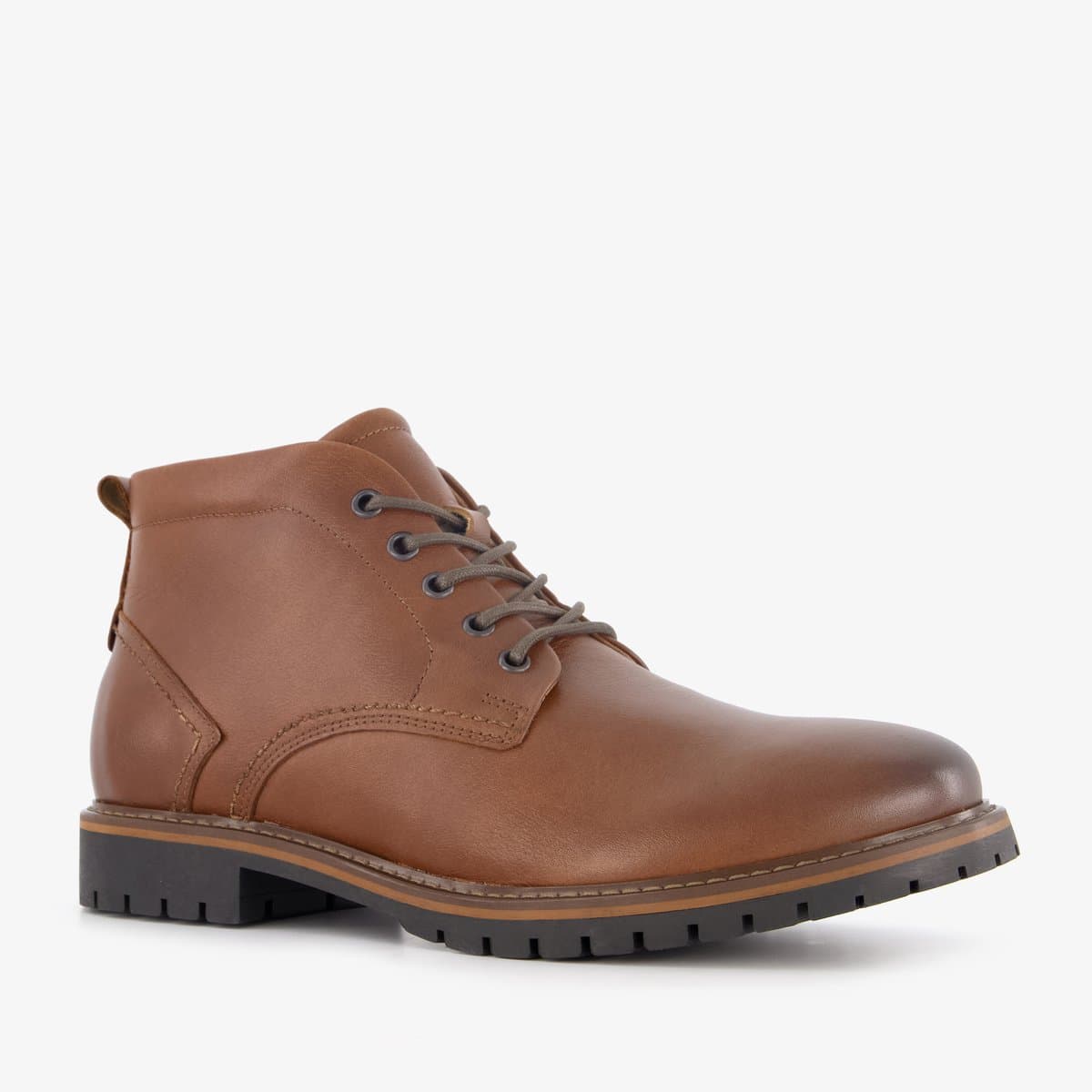 Van Beers leren heren veterboots cognac - Maat 40