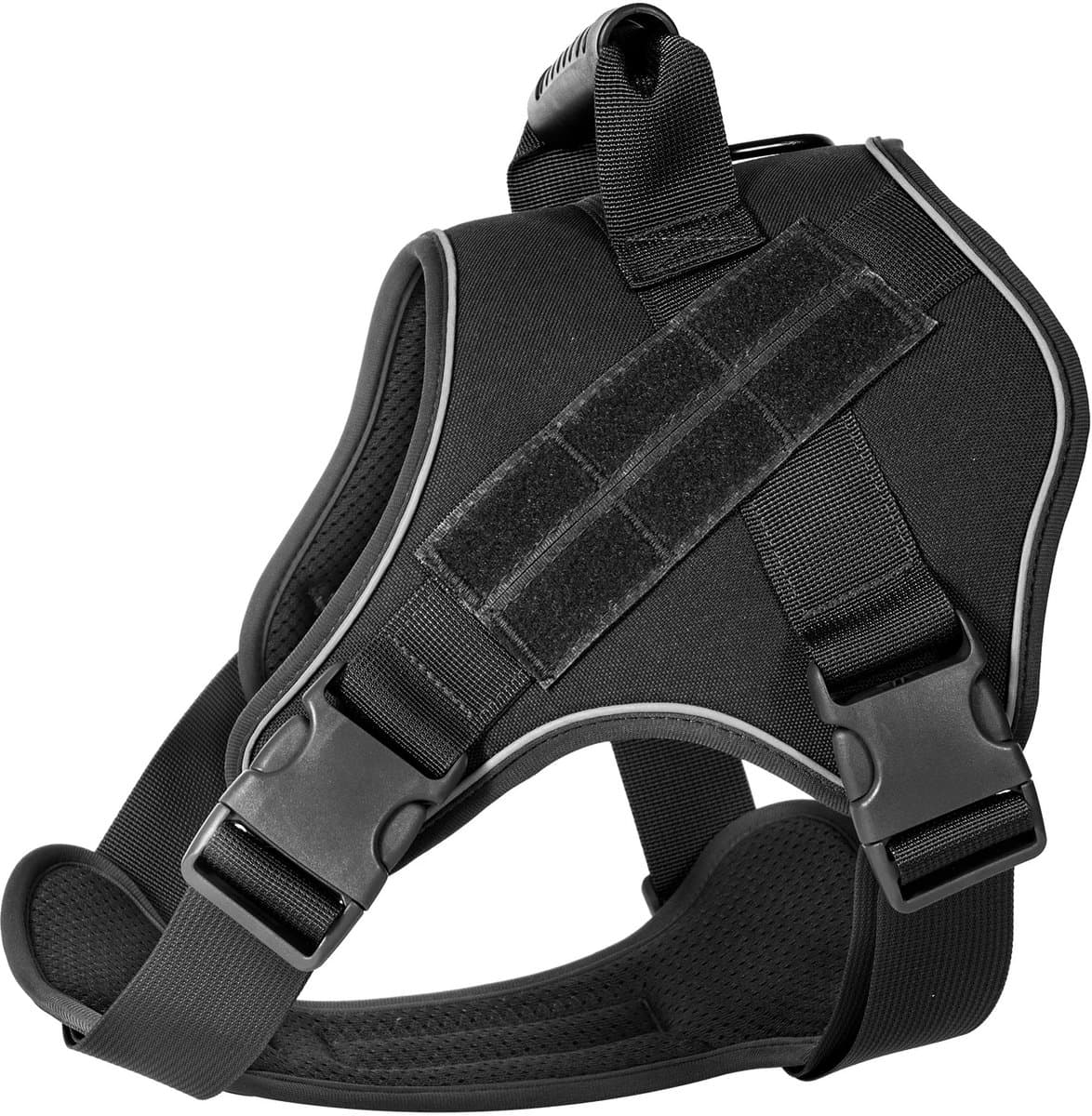 DreamPawz - Hondenharnas - Tactical Honden Tuigje - K9 - Zwart - Reflecterend - Extra Controle - M