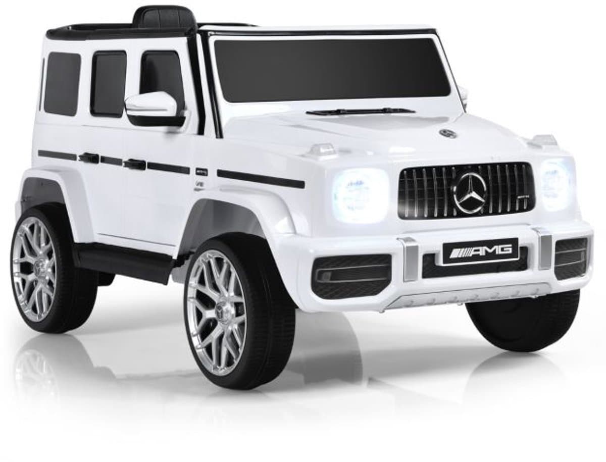 SureDeal® - Kinderauto Mercedes G63 105x62x55 cm - Elektrisch - Met Muziek, Licht & 2,4G Afstandsbediening - 12V Accu - Wit - Vanaf 3 Jaar - 3-5 km/u