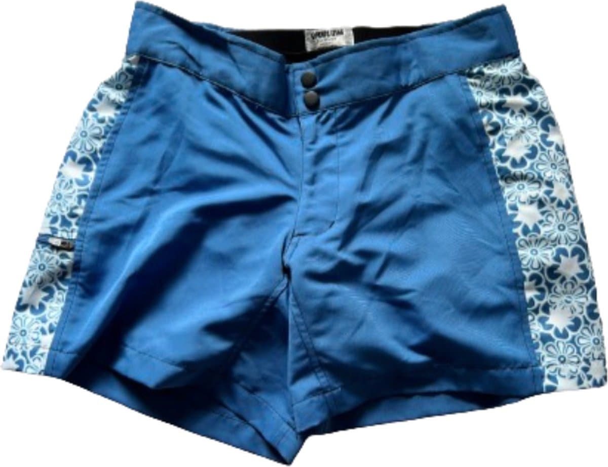 Pearl Izumi print swizzle short - fietsshort - blauw - dames - maat M