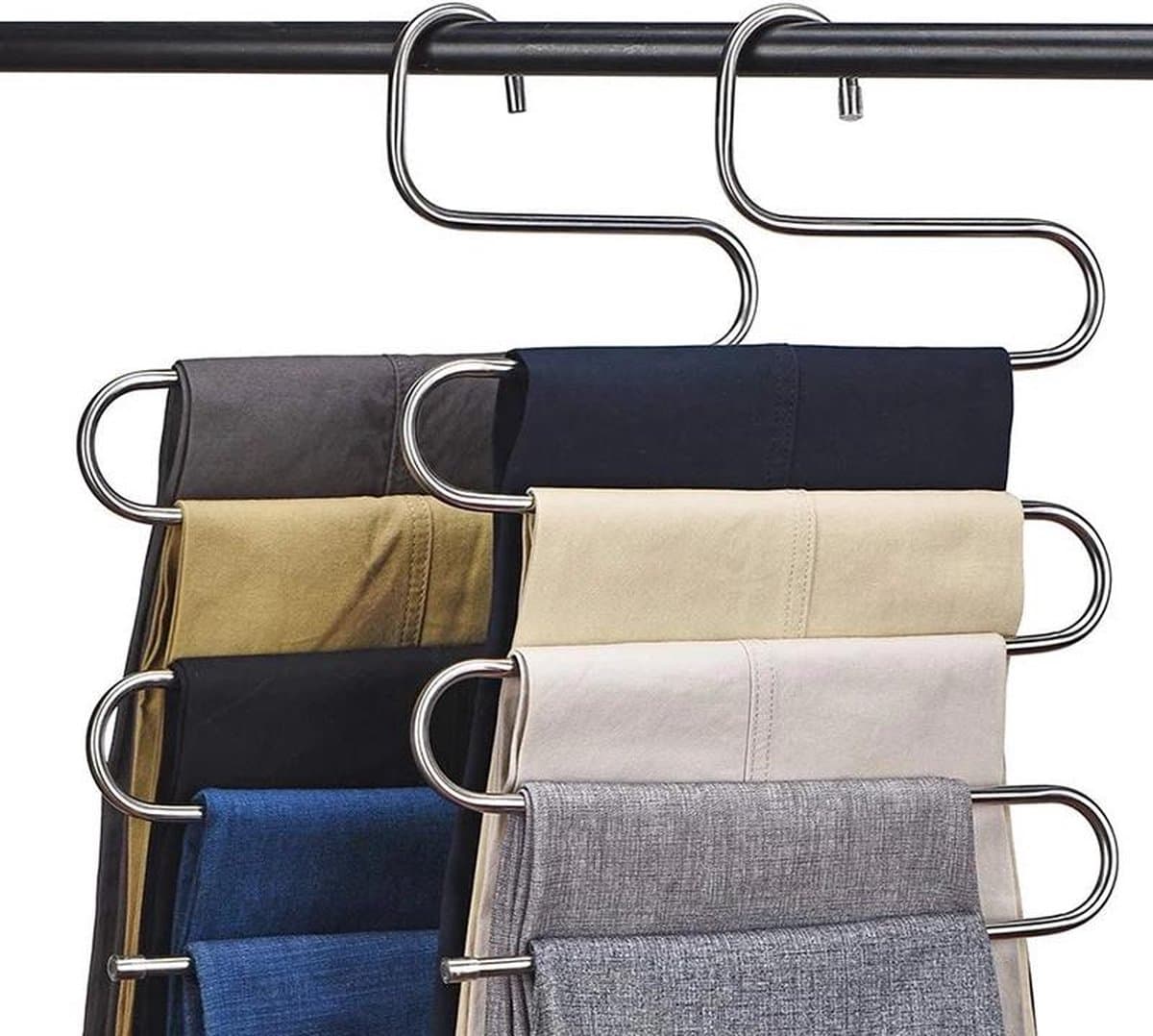 Kledingkast Organizer – Anti slip - Ruimtebesparende Kledinghangers – Kleerhanger – Kledinghanger – Broekhanger – Functionele Hanger kleerkast –Handige Kledinghangers Set van 3