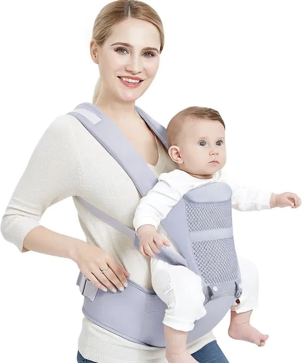 Gran Vida® - Draagzak - Ergonomisch - Comfortabel - Extra Opbergmogelijkheden - Grijs