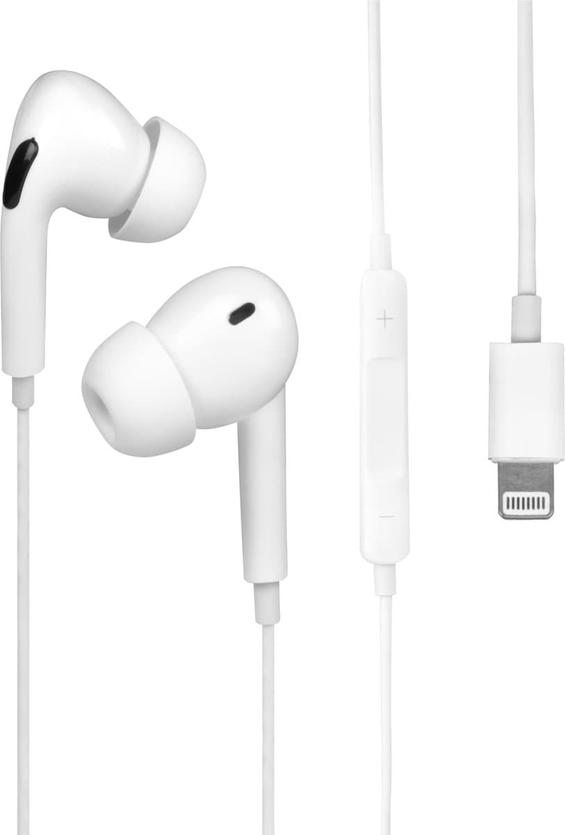 Nuvance Oortjes met Draad - Geschikt voor Lightning - Oordopjes met Draad - In-Ear Oortjes met Draad en Microfoon - Wit