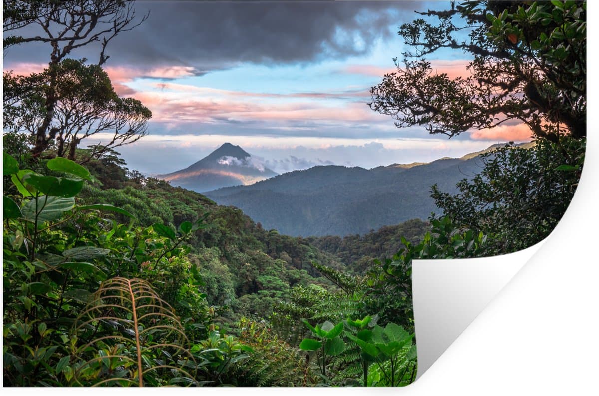 Muurstickers - Sticker Folie - Jungle - Berg - Costa Rica - Jongetjes - Meiden - Kinderen - 30x20 cm - Plakfolie - Muurstickers Kinderkamer - Zelfklevend Behang - Zelfklevend behangpapier - Stickerfolie