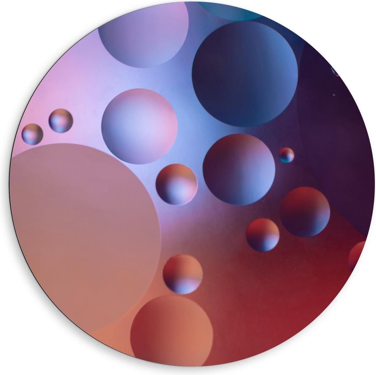 Dibond Wandcirkel - Kleuren Bollen - 80x80cm Foto op Aluminium Wandcirkel (met ophangsysteem)