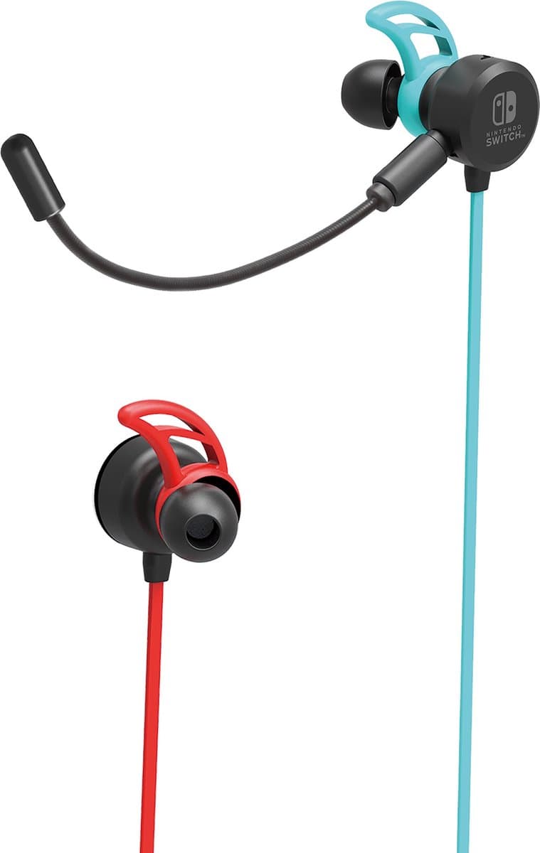 Hori Gaming Earbuds Pro - Officieel Gelicenseerd - Geschikt voor Nintendo Switch - Neon Blauw/Rood