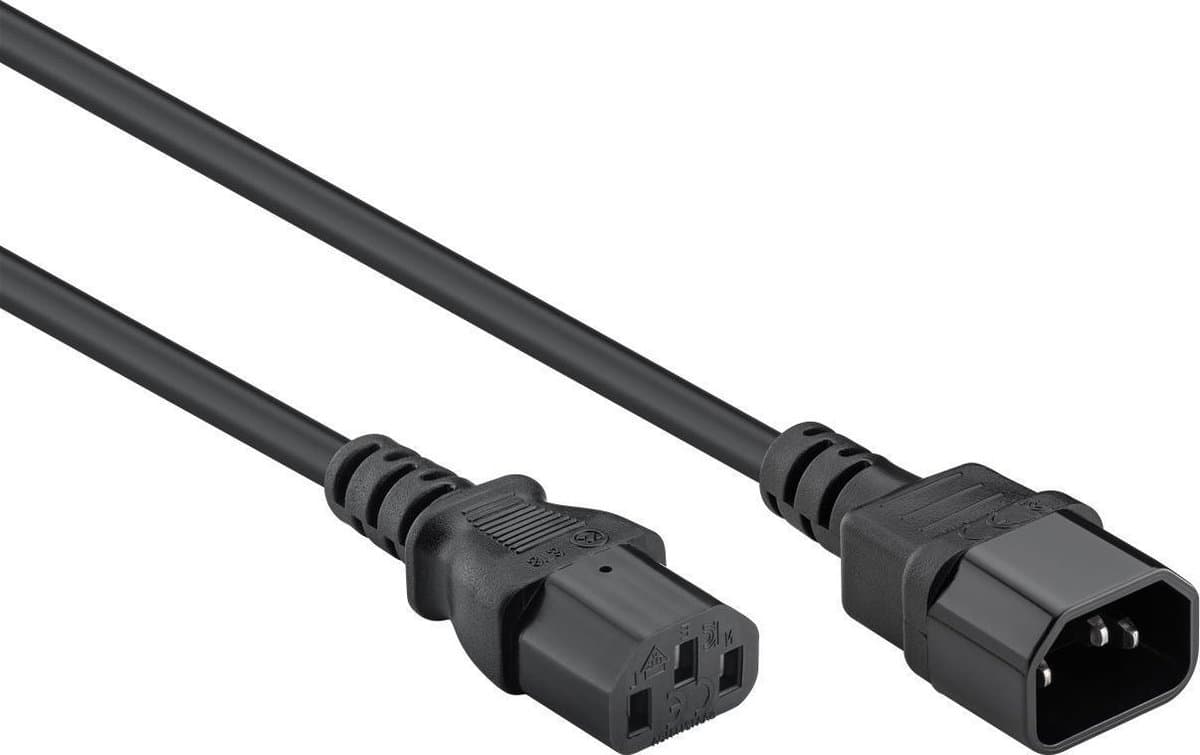 C13 naar C14 apparaatsnoer - Verlengkabel - 5 meter - Zwart - Allteq